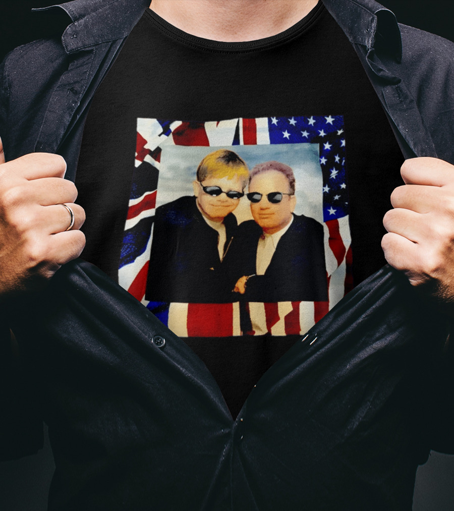 Elton John Billy Joel 1994 Tour American Flag T-Shirt