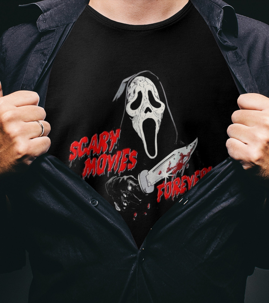 Ghostface Scary Movies Forever Knife Scream T-Shirt