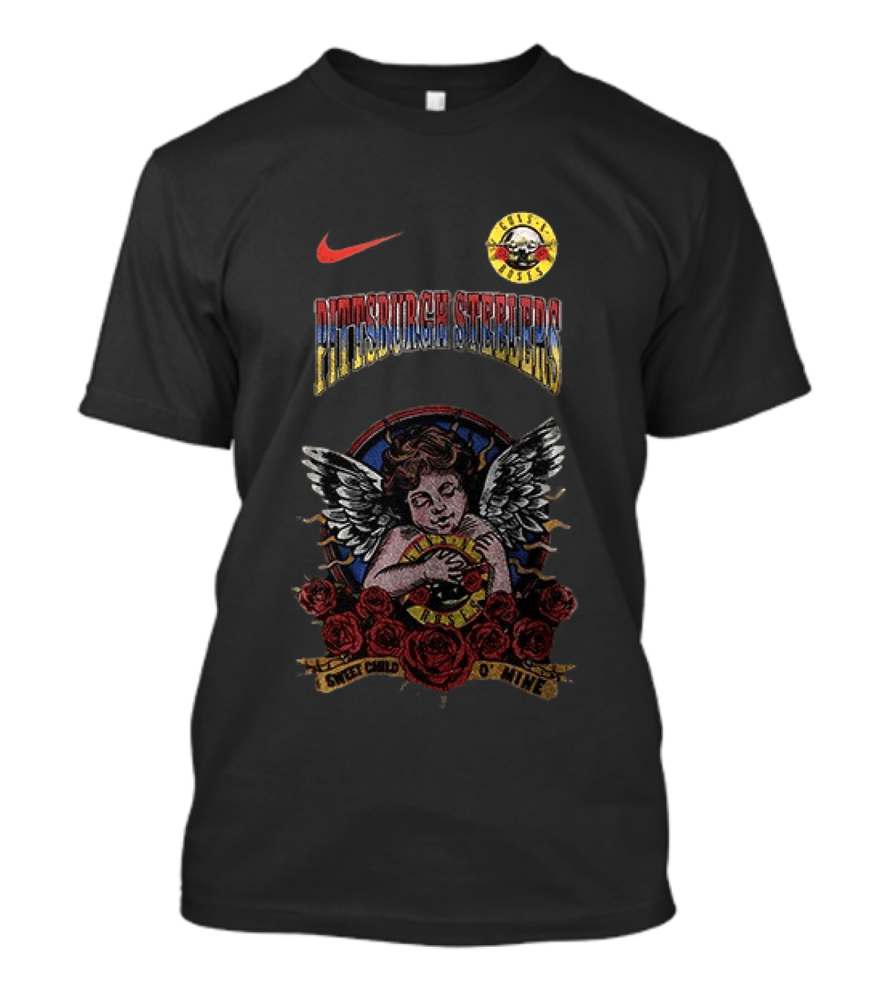 Pittsburgh Steelers Guns N Roses Sweet Child O Mine Nike Collaboration T-Shirt