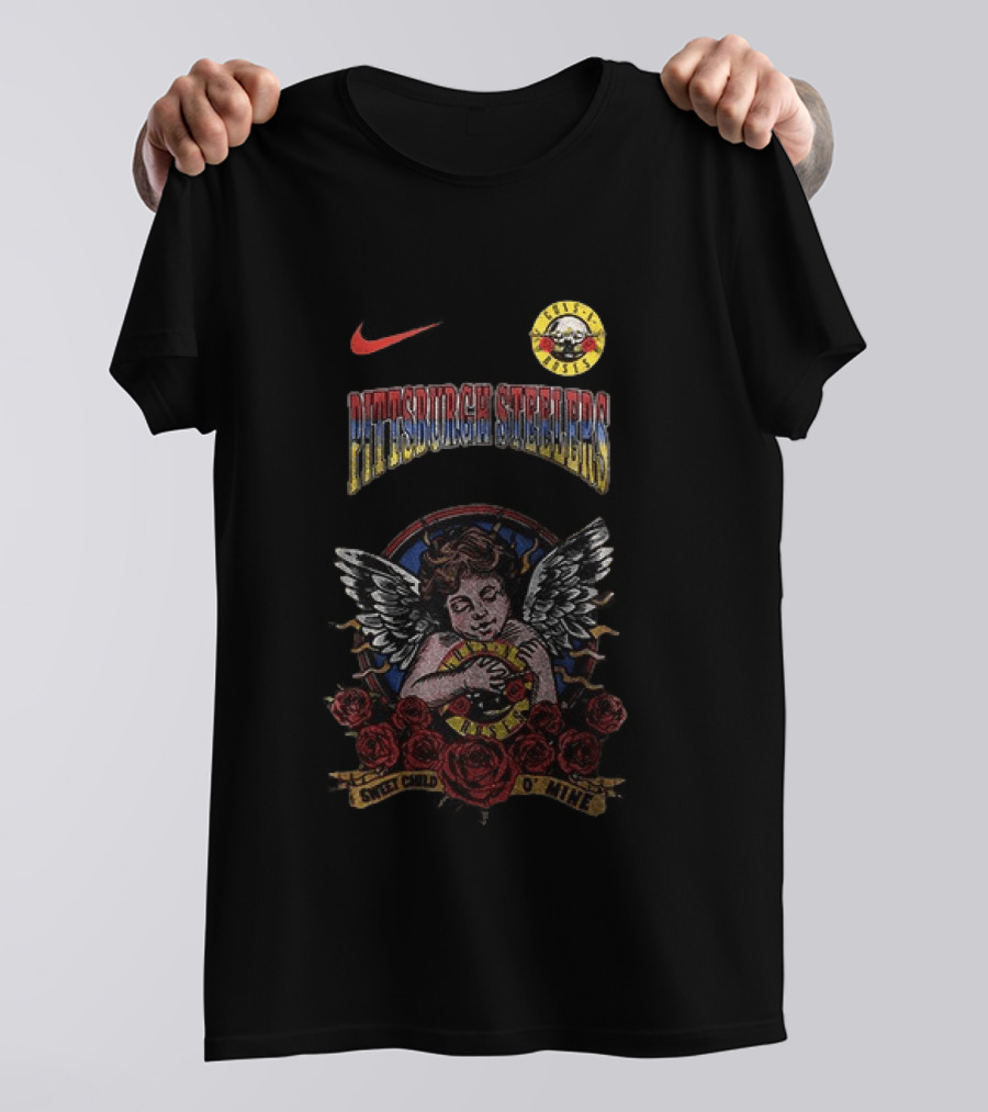 Pittsburgh Steelers Guns N Roses Sweet Child O Mine Nike Collaboration T-Shirt
