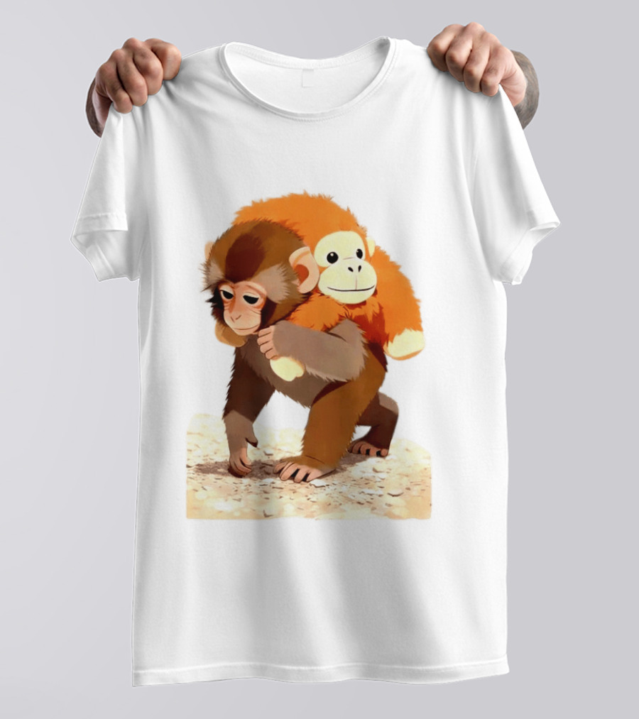 Save Punch Baby Monkey Plush Lonely Monkey Holding Toy T-Shirt