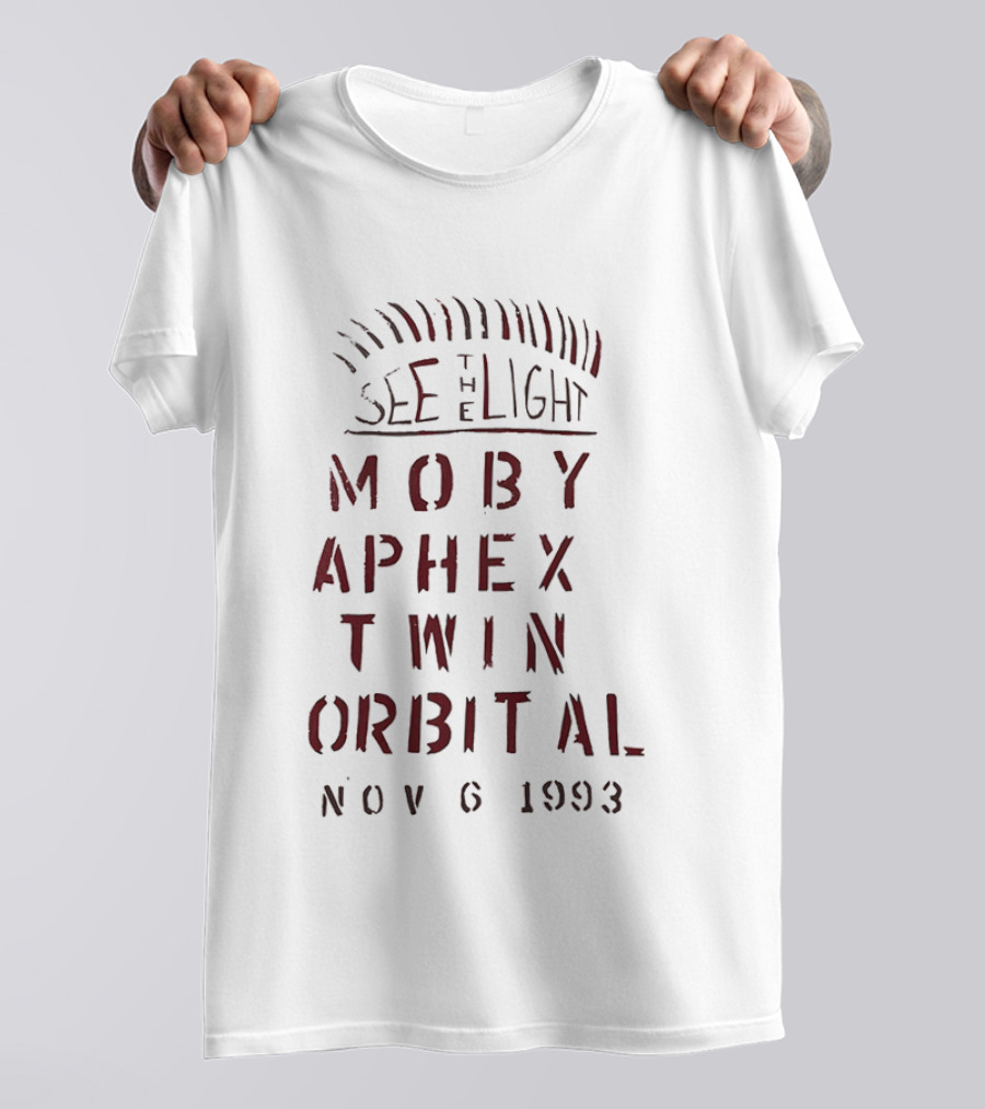 See The Light Moby Aphex Twin Orbital Nov 6 1993 T-Shirt