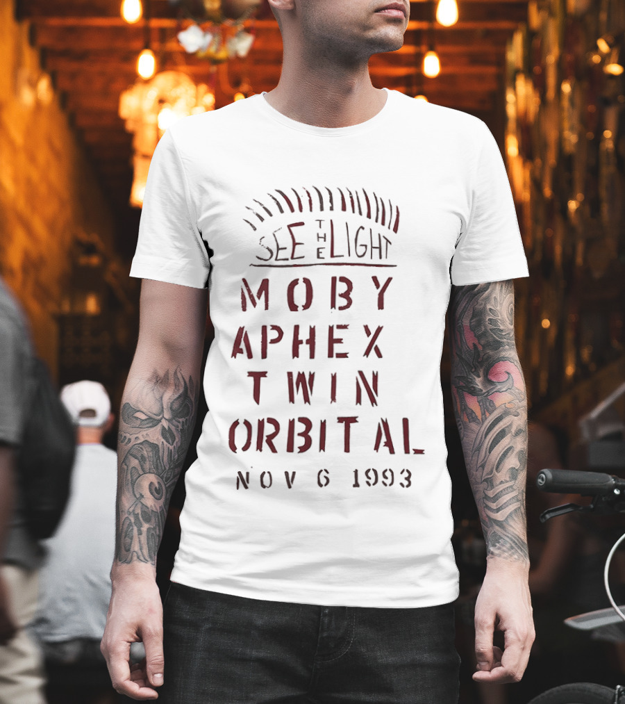 See The Light Moby Aphex Twin Orbital Nov 6 1993 T-Shirt