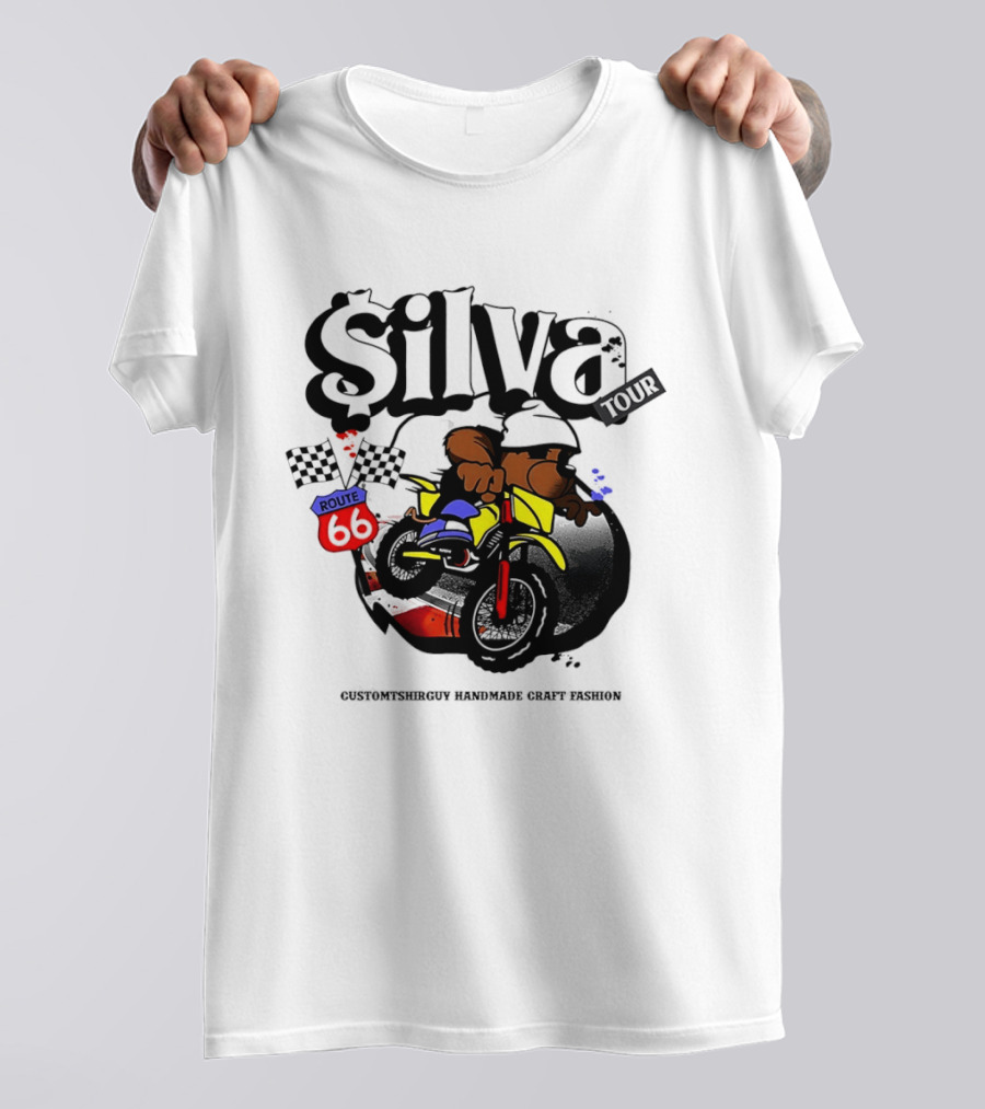 Silva Tour Motorbike Route Customtshirguy Handmade Craft Fashion T-Shirt