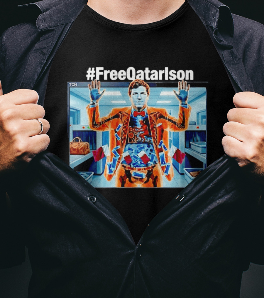 #FreeQatarlson Inside Scanner With Bold Suit And Flag T-Shirt