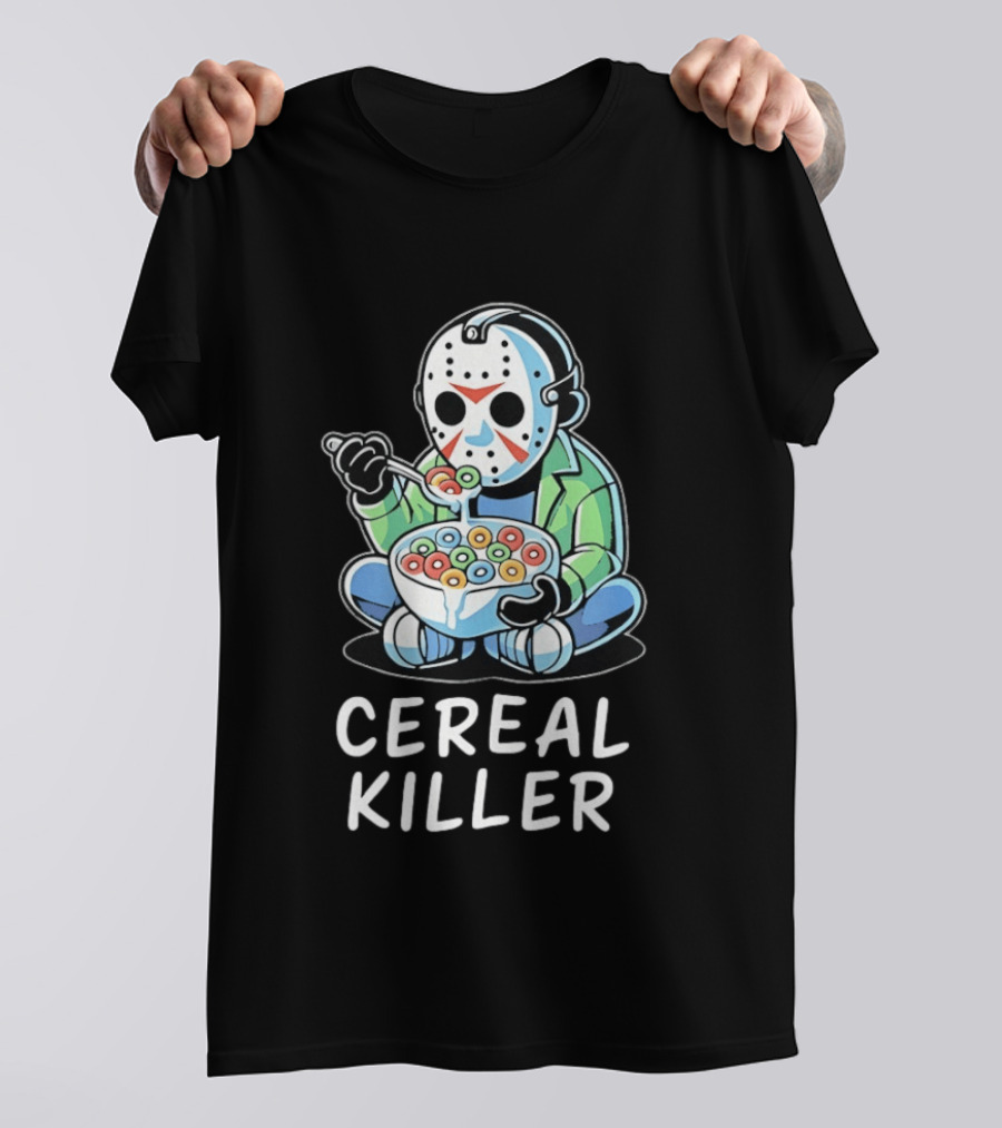 Jason Voorhees Eating Cereal Cereal Killer T-Shirt