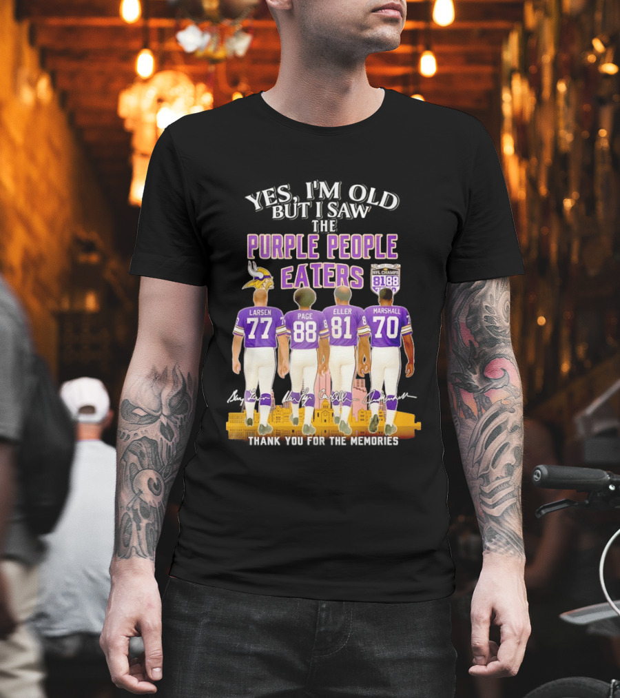 Minnesota Vikings Purple People Eaters NFL Champs City Skyline Marshall Eller Page Larsen T-Shirt