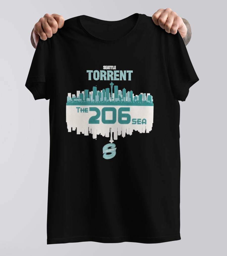 The 206 Sea Seattle Torrent Hockey City Skyline T-Shirt