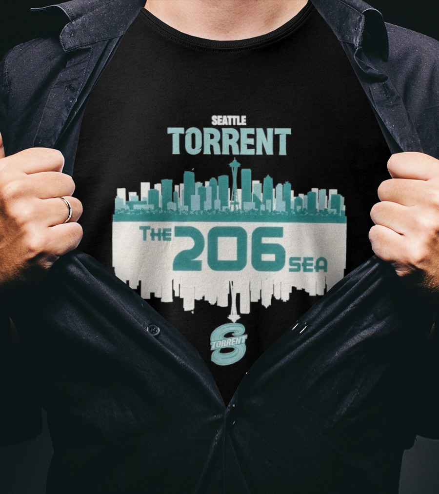 The 206 Sea Seattle Torrent Hockey City Skyline T-Shirt