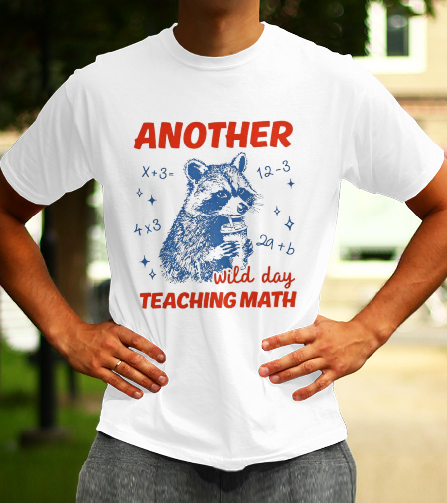Another Wild Day Teaching Math Raccoon T-Shirt