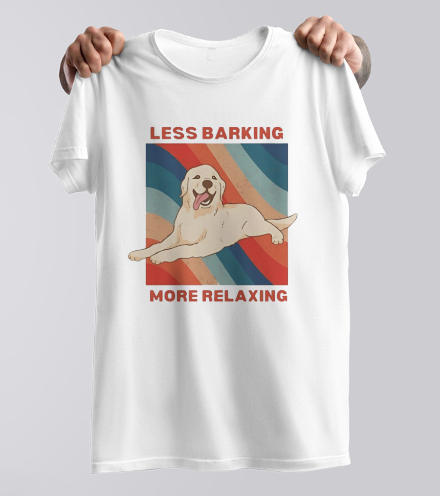 Less Barking More Relaxing Golden Retriever Retro Vibes T-Shirt