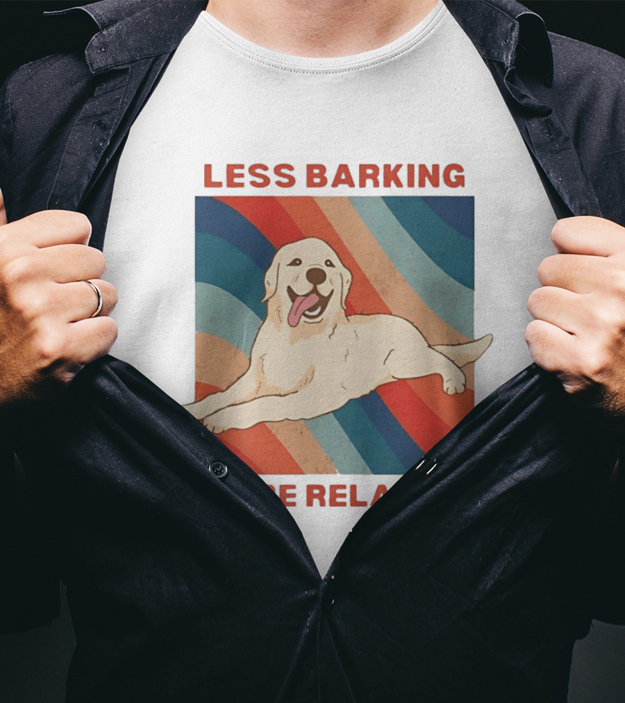 Less Barking More Relaxing Golden Retriever Retro Vibes T-Shirt