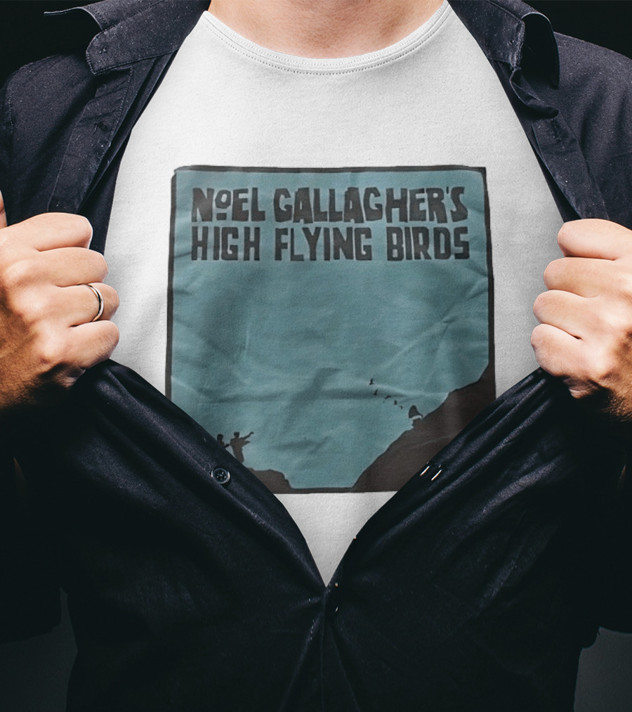Noel Gallagher's High Flying Birds Album Cover Silhouette Cliff Scene T-Shirt