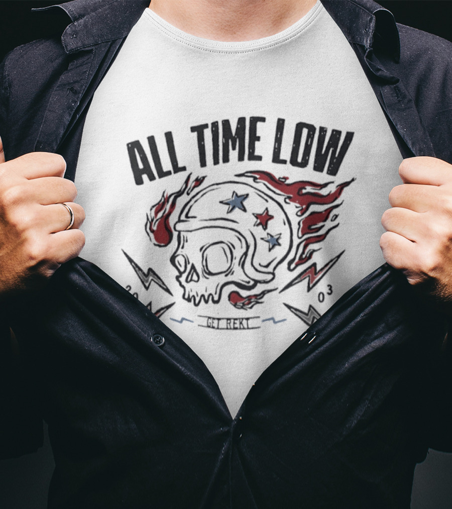 All Time Low Get Rekt Skull 2003 T-Shirt