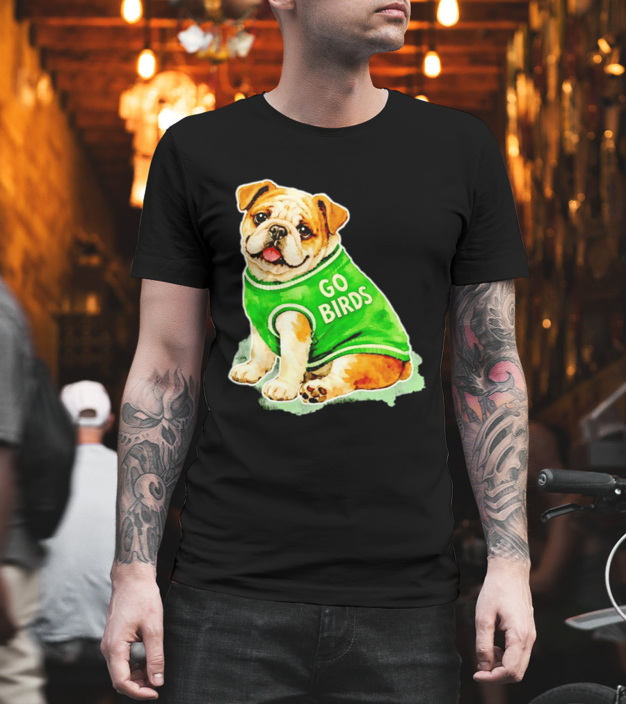 Briish Bulldog Go Birds Phillygoat Passyunk Avenue Green Jersey T-Shirt