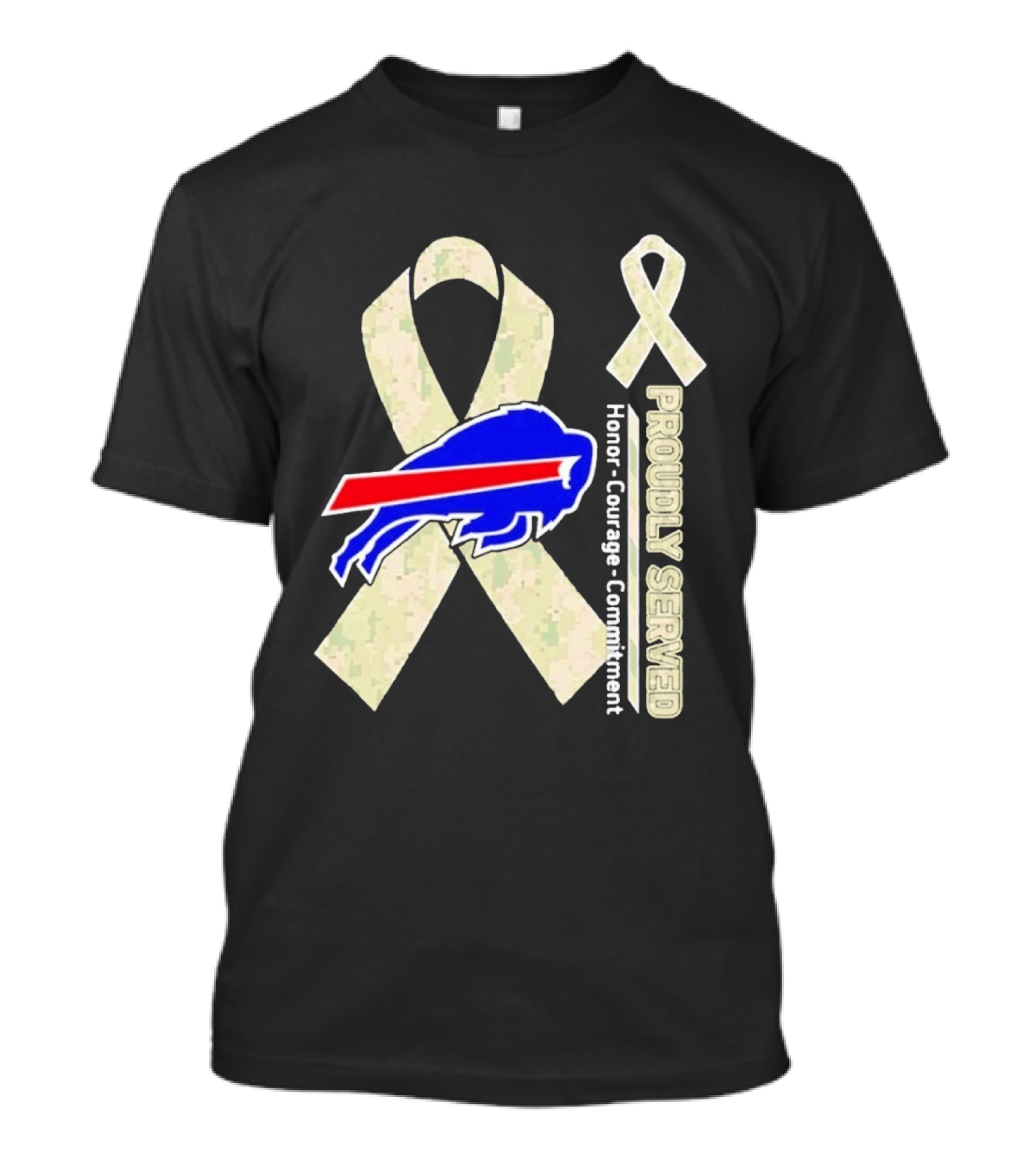 Buffalo Bills Support Honor Courage Commitment Ribbon T-Shirt