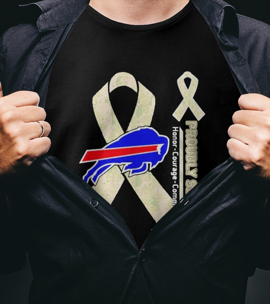 Buffalo Bills Support Honor Courage Commitment Ribbon T-Shirt