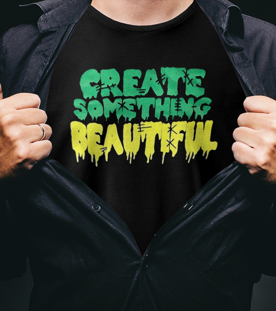 CREATE SOMETHING BEAUTIFUL Drip Melt Stitch T-Shirt