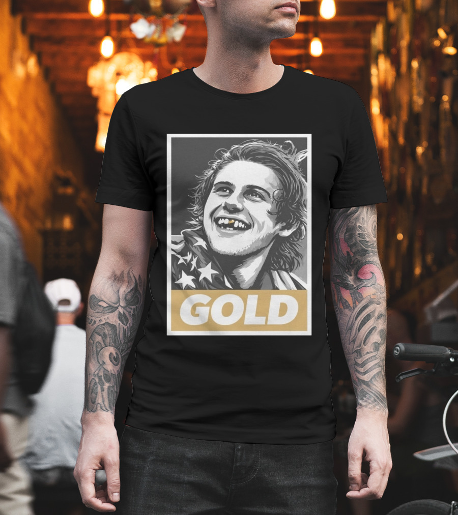 Jack Hughes Gold Medal Champion Olympic Legend Golden Smile T-Shirt