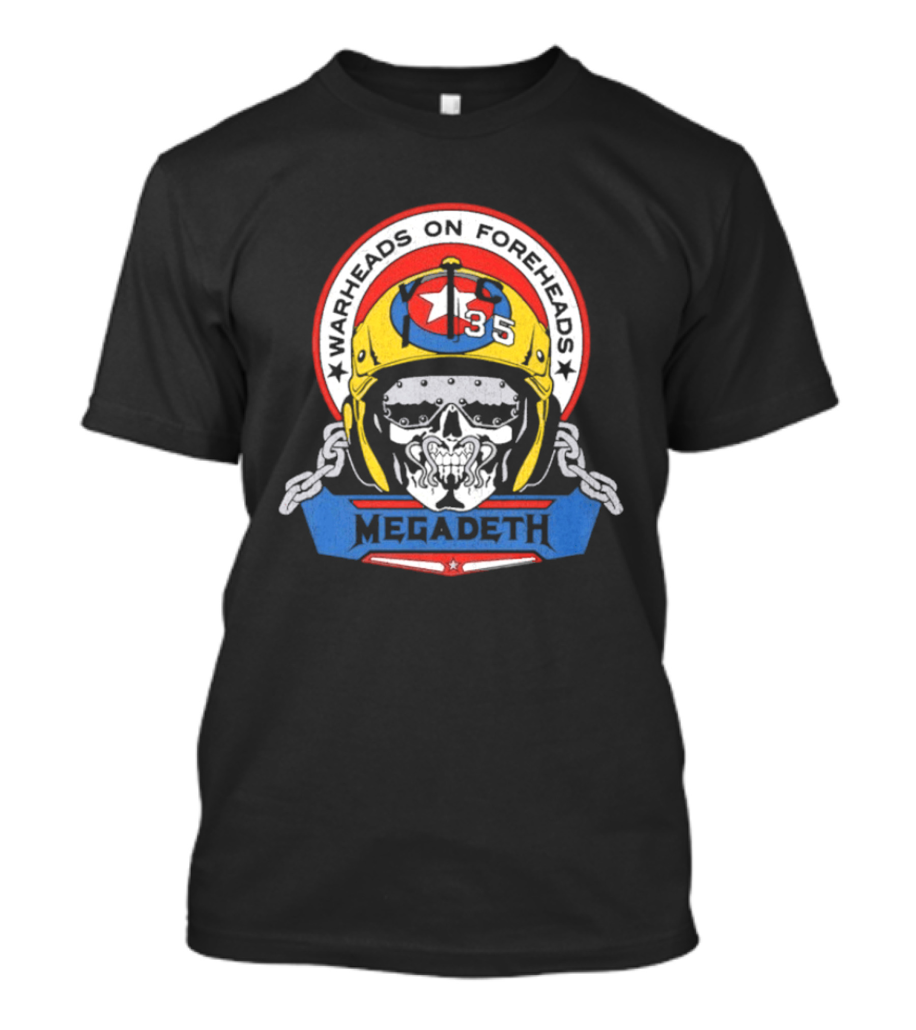 Megadeth Warheads On Foreheads Military Helmet Skull T-Shirt