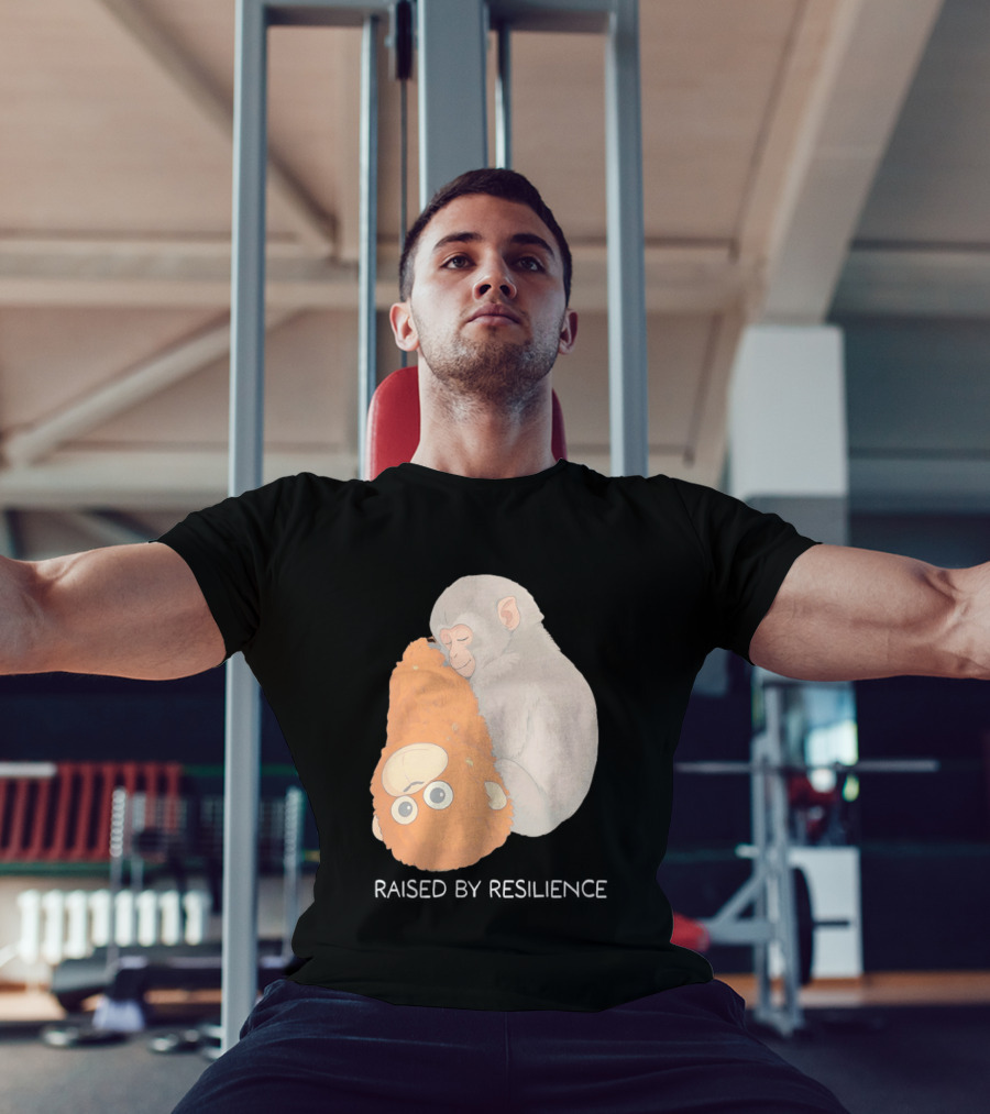 Monkey Cuddling Teddy Raised By Resilience T-Shirt