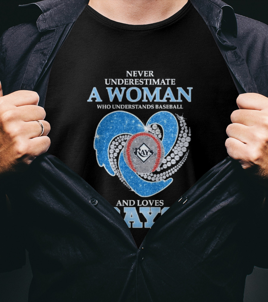 Underestimate A Woman Who Loves Rays T-Shirt