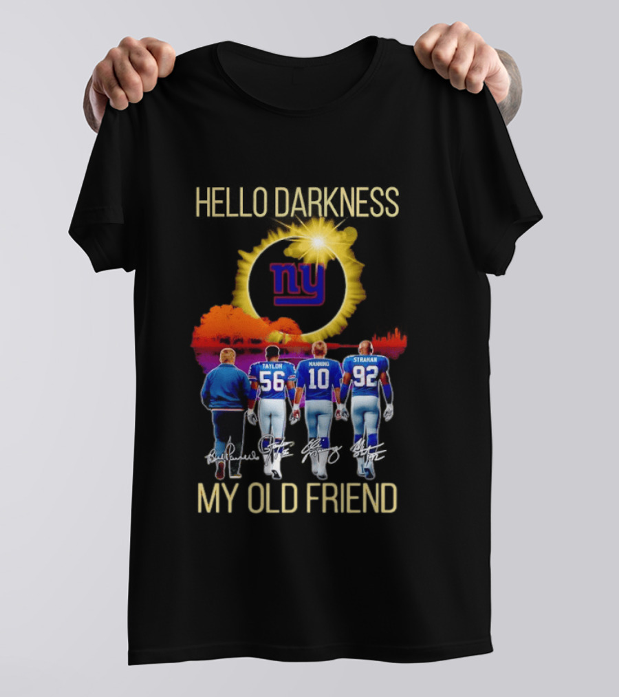 New York Giants Manning Taylor Strahan Hello Darkness NFL T-Shirt