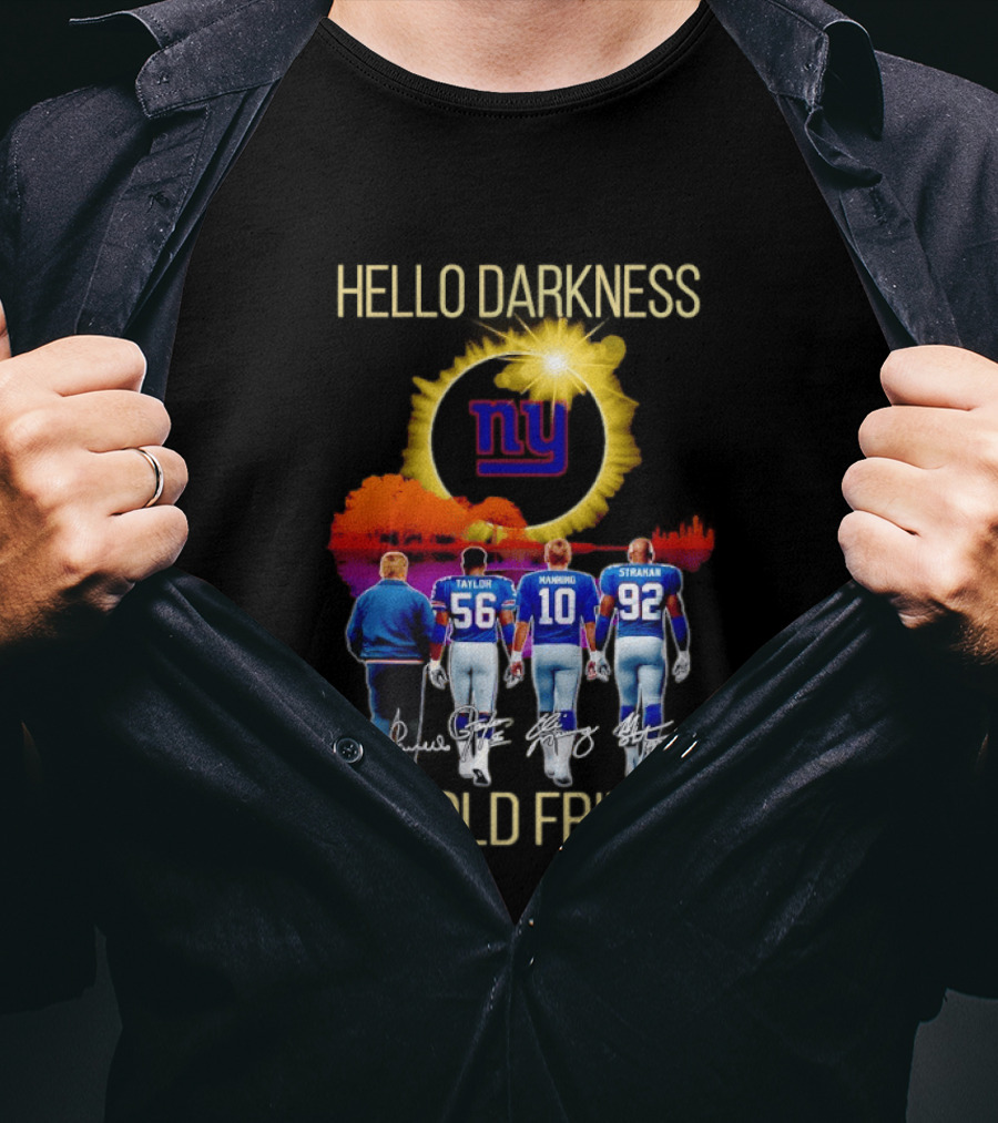 New York Giants Manning Taylor Strahan Hello Darkness NFL T-Shirt