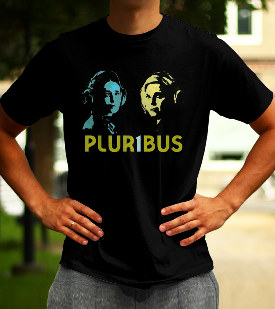 Pluribus Carol Sturka Zosia Dual Portrait In Blue And Yellow T-Shirt