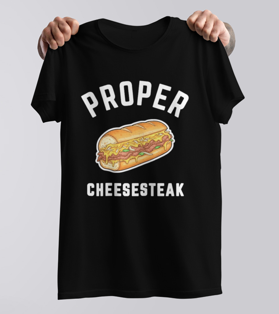 Proper Cheesesteak Sandwich Illustration With Cheese And Onions T-Shirt