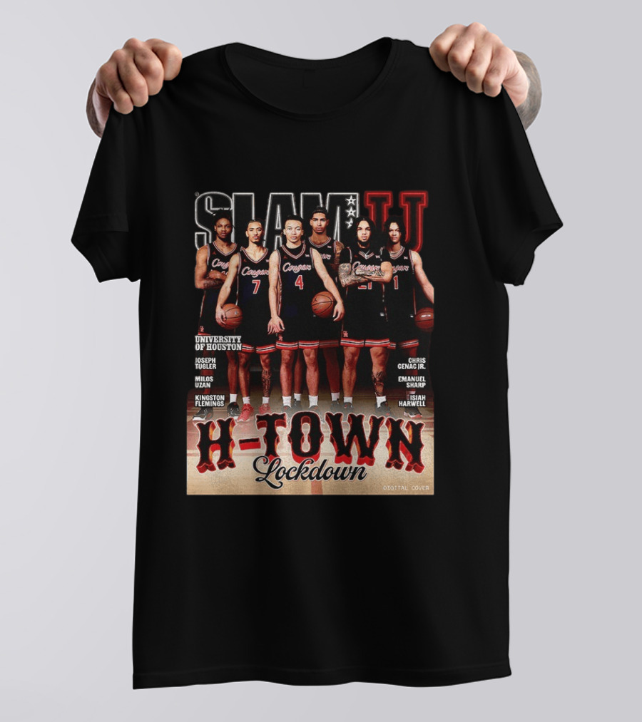 Slam U H Town Lockdown University Of Houston Basketball Team Cover T-Shirt