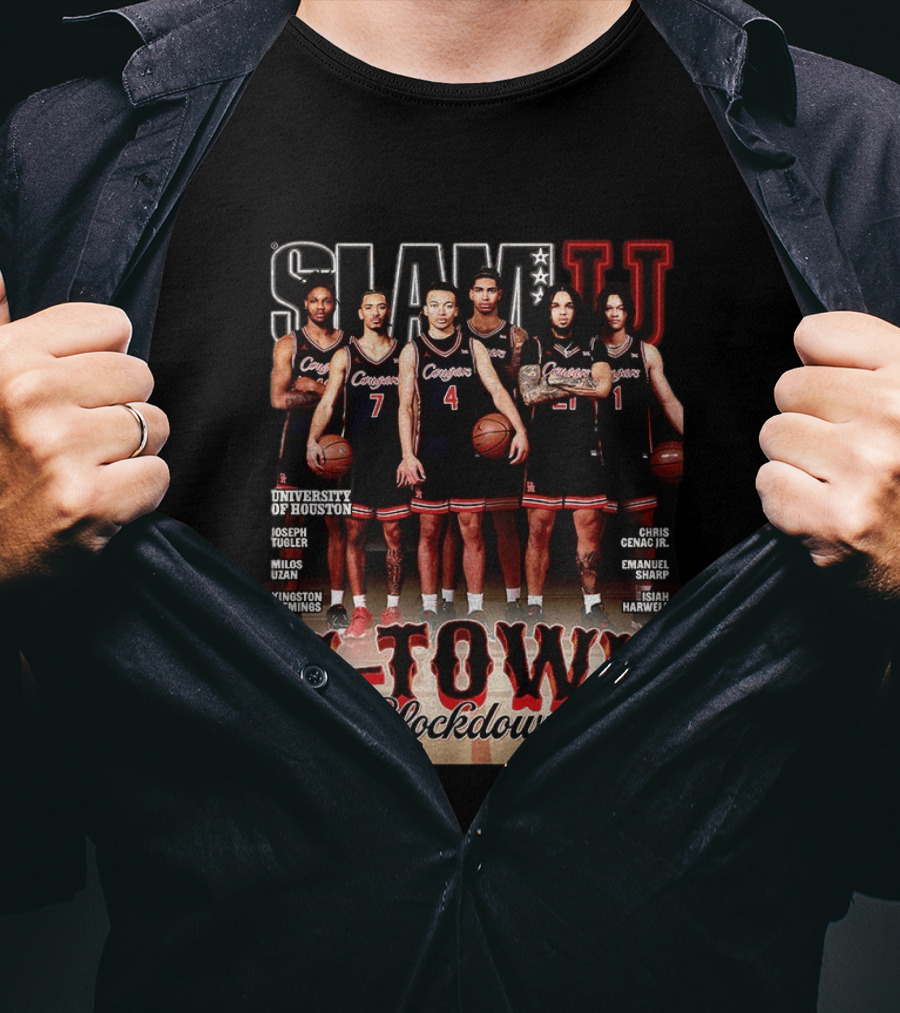 Slam U H Town Lockdown University Of Houston Basketball Team Cover T-Shirt