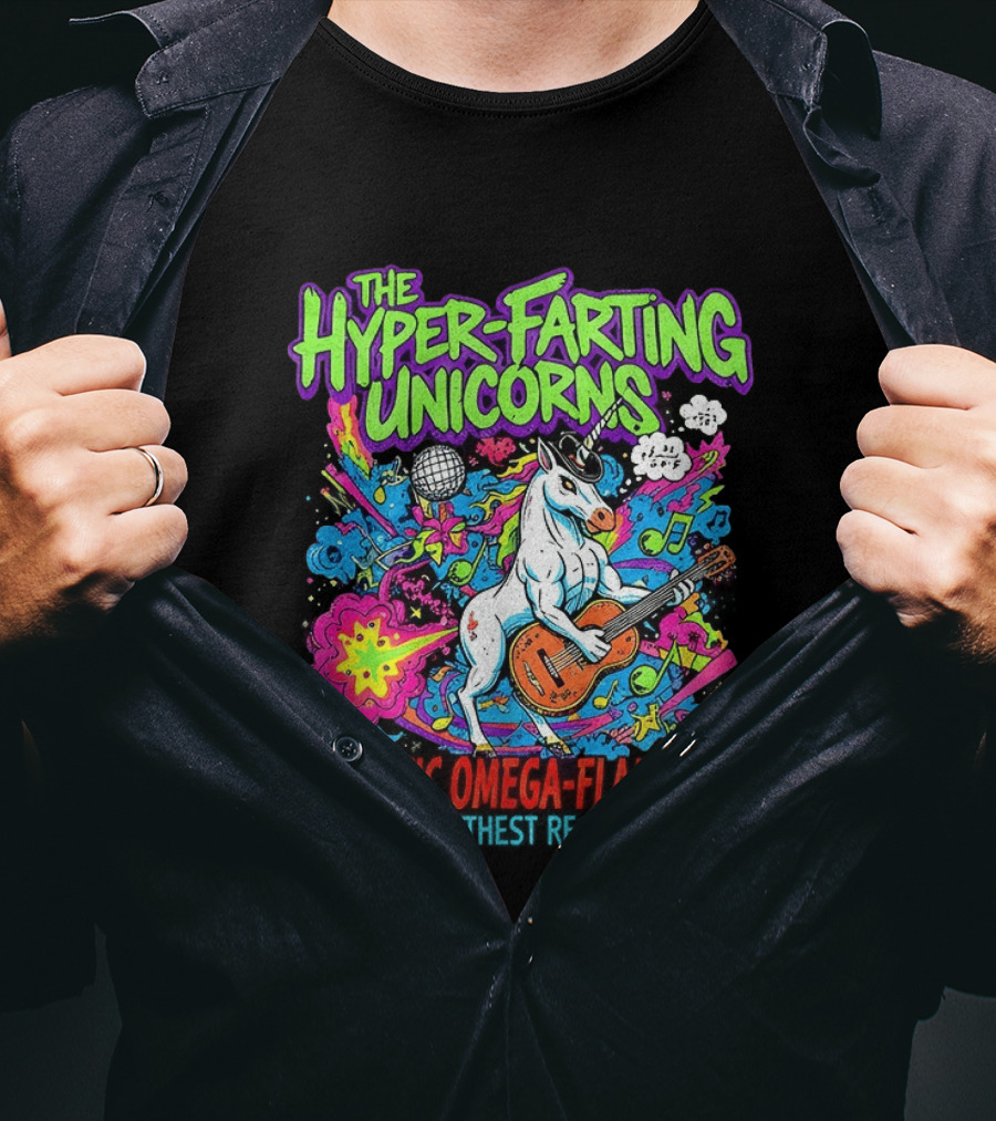The Hyper Farting Unicorns Galactic Omega Flamenco Tour De Farting Rockers 2019 T-Shirt