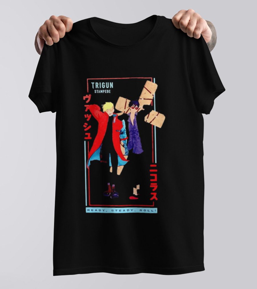 Trigun Stampede Vash And Nicholas Ready Steady Roll T-Shirt