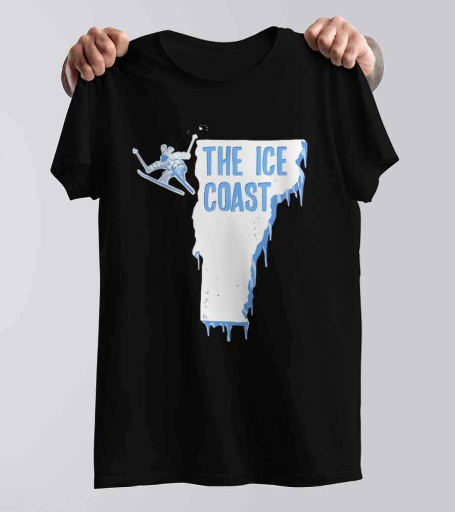 Vermont The Ice Coast Skiing Adventure Map T-Shirt