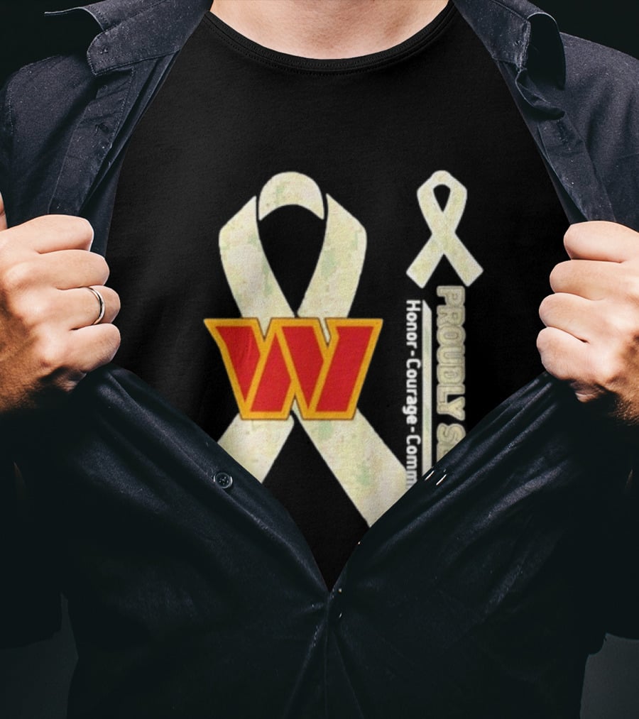 Washington Commanders Breast Cancer Awareness Proudly Served Honor Courage Commitment T-Shirt