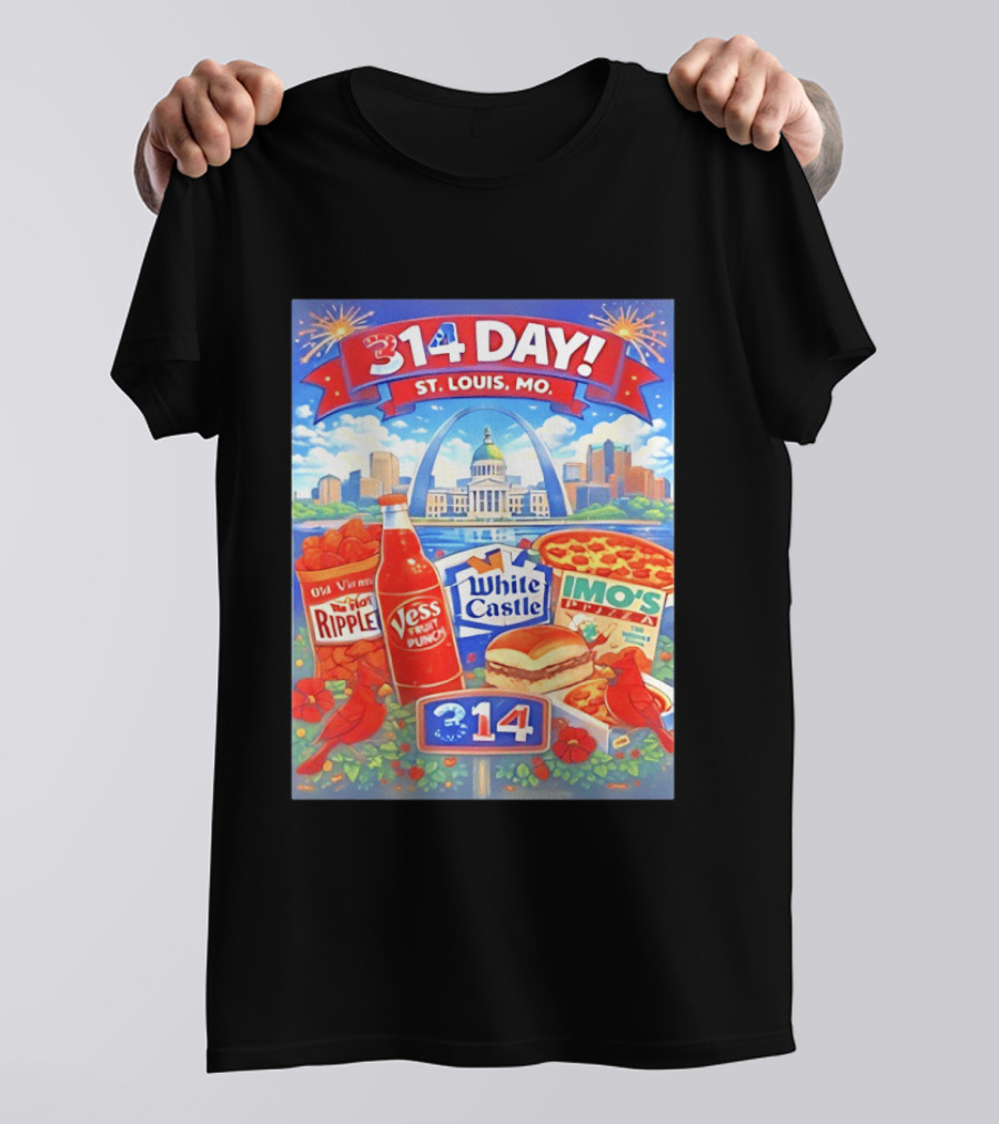 314 Day St Louis MO Arch Ripple Vess White Castle Imo's Pizza Cardinals T-Shirt