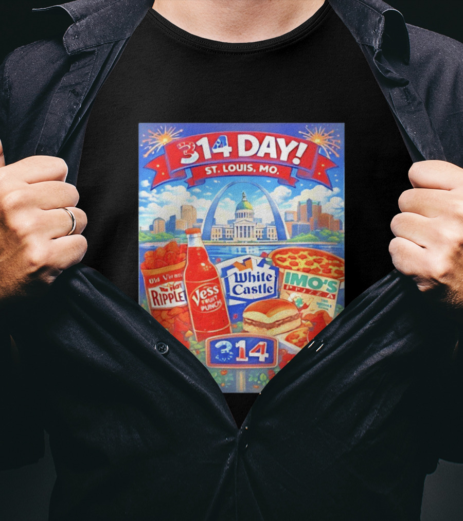 314 Day St Louis MO Arch Ripple Vess White Castle Imo's Pizza Cardinals T-Shirt