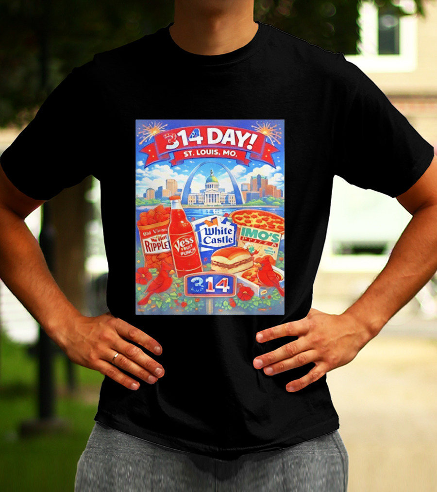 314 Day St Louis MO Arch Ripple Vess White Castle Imo's Pizza Cardinals T-Shirt