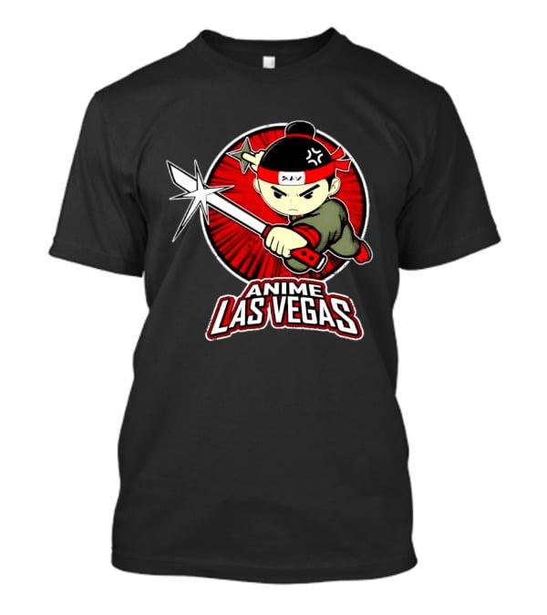 Anime Las Vegas Ninja Warrior With Sword And Headband T-Shirt