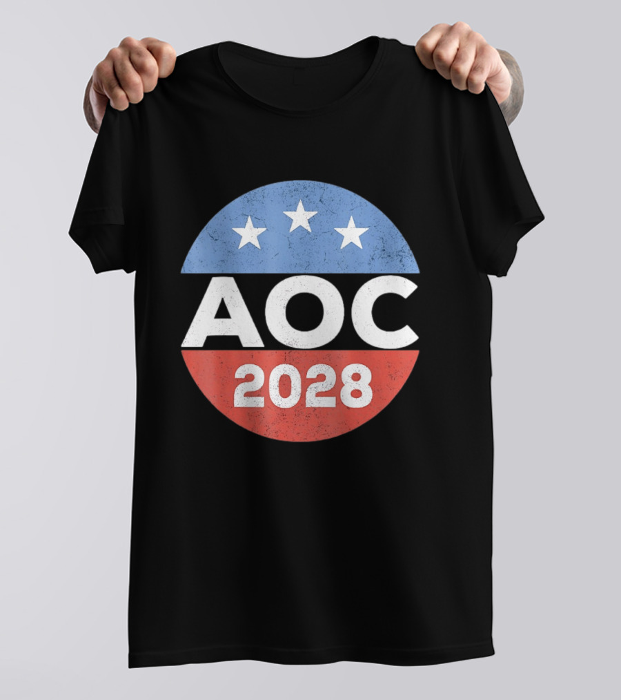 AOC 2028 Campaign Stars Political Election T-Shirt