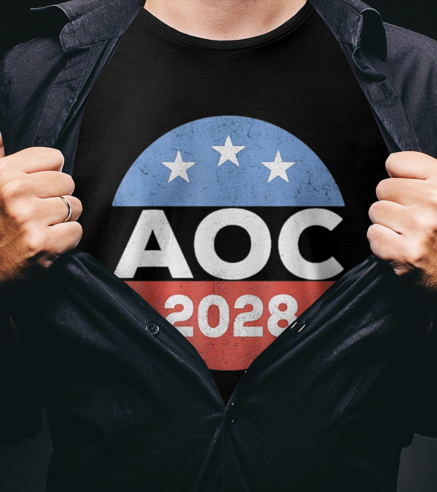 AOC 2028 Campaign Stars Political Election T-Shirt