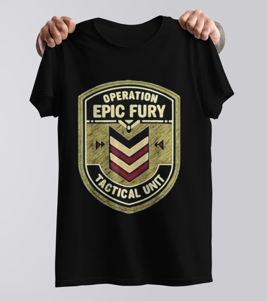 Operation Epic Fury Tactical Unit 90s Command Patch T-Shirt