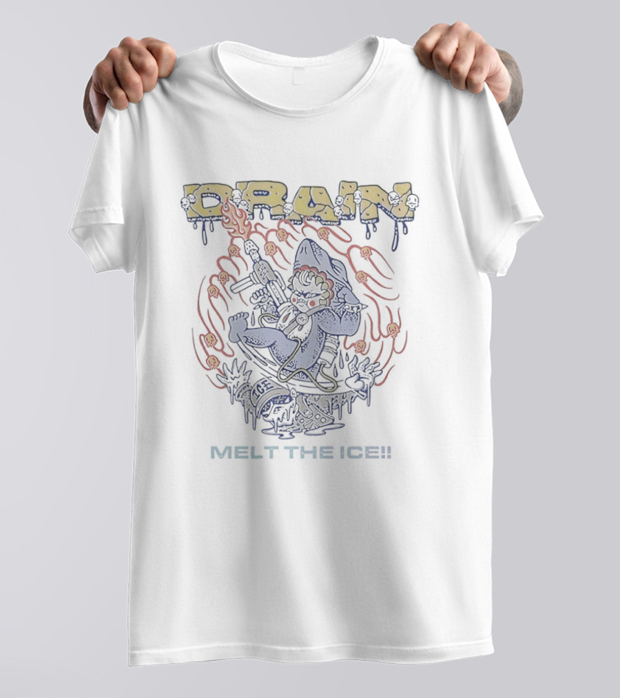 DRain Baby Shark Holding Fire Gun Melt The ICE T-Shirt