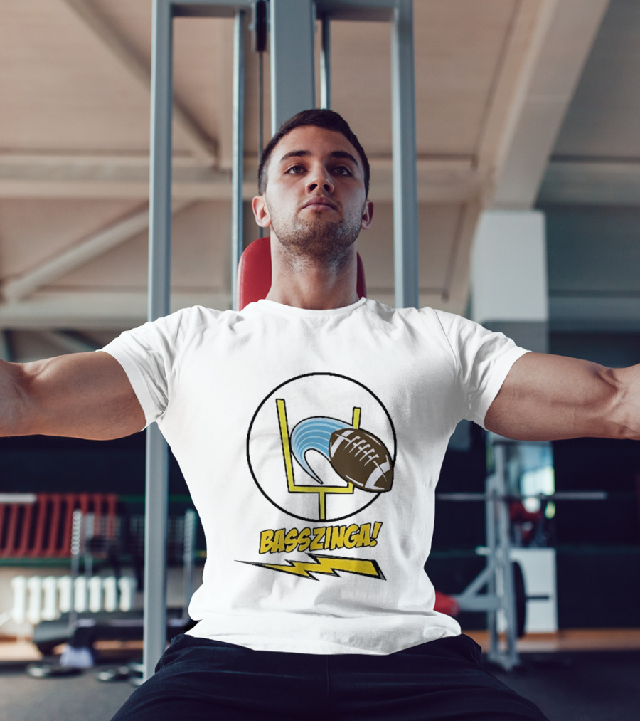 Basszinga Football Wave Goalpost Lightning T-Shirt