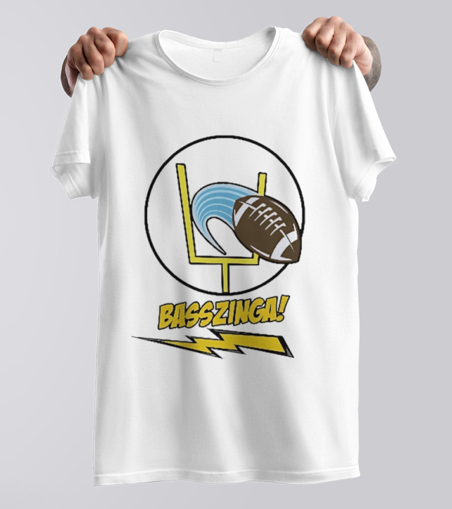 Basszinga Football Wave Goalpost Lightning T-Shirt