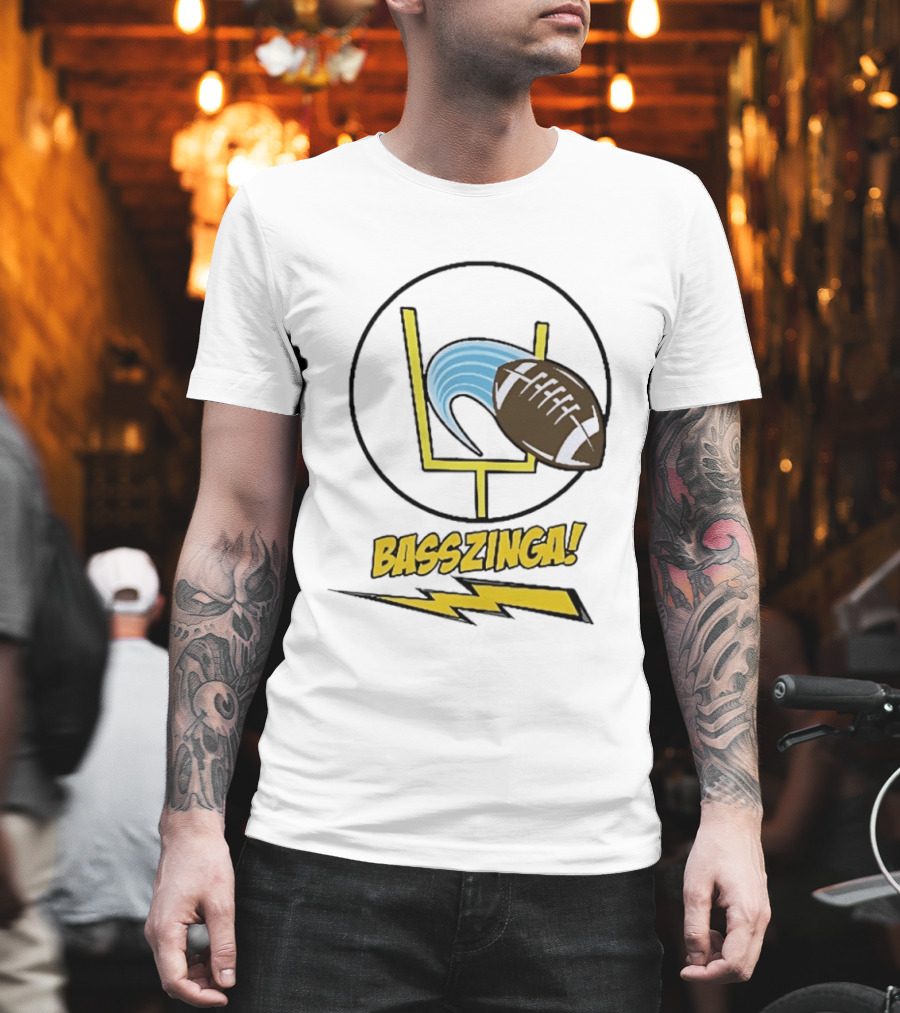 Basszinga Football Wave Goalpost Lightning T-Shirt