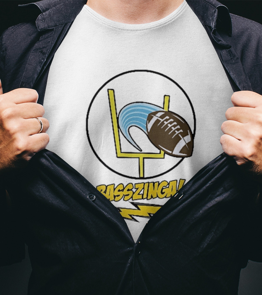Basszinga Football Wave Goalpost Lightning T-Shirt