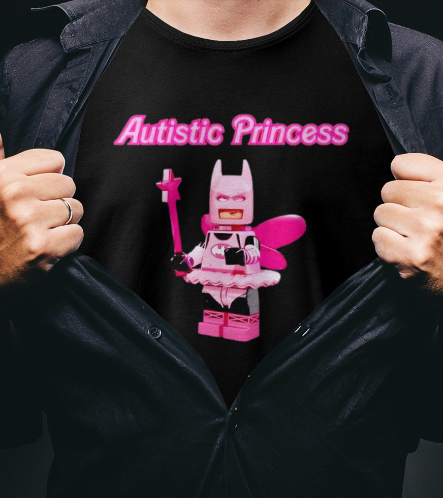 Autistic Princess Pink Batman Figurine With Fairy Wings And Wand T-Shirt
