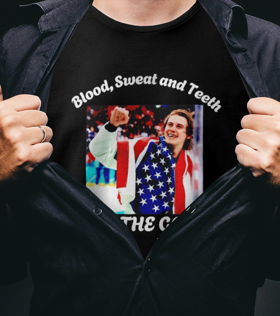 Blood Sweat And Teeth For The Gold USA Hockey T-Shirt